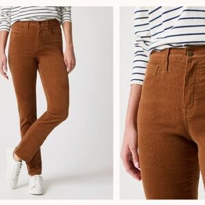 J. Crew Straight-Leg Corduroy Pants in Rust Brown